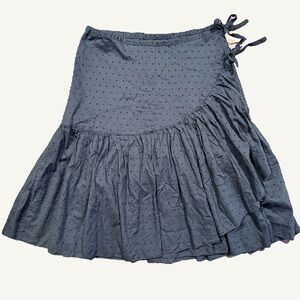 Sinequanone Paris Black Swiss Dot Wrap Mini Skirt Pleated Small